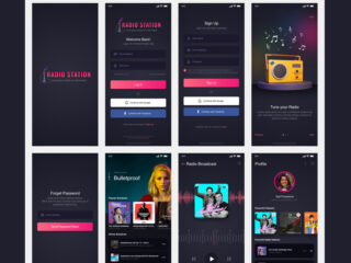 Podcast App UI Kit Adobe XD