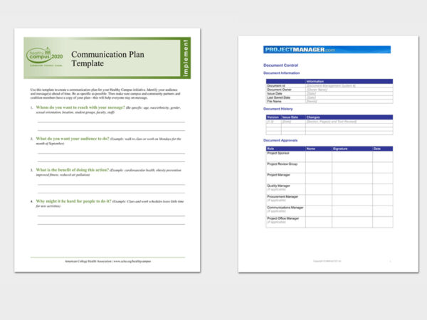 Communication Plan Templates