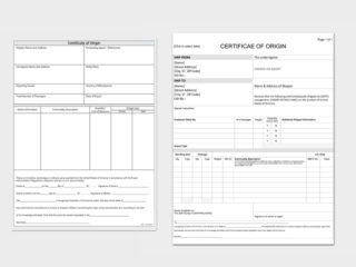 Fillable Certificate Of Origin Templates